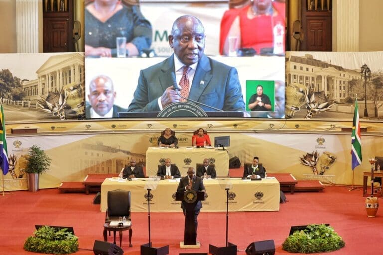 President Cyril Ramaphosa delivering his SONA 2025 speech in Cape Town, South Africa. [Photo: GCIS]