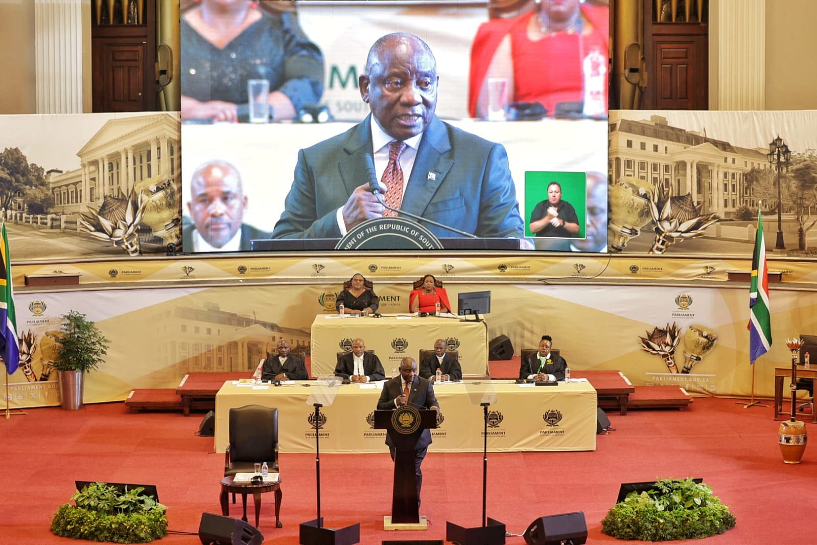 President Cyril Ramaphosa delivering his SONA 2025 speech in Cape Town, South Africa. [Photo: GCIS]