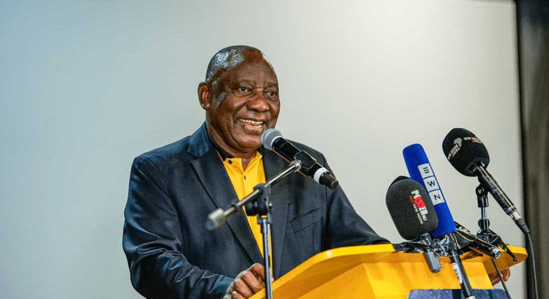 ANC President Cyril Ramaphosa delivered the closing remarks of the special sitting of the #ANCNEC meeting held at the Birchwood Conference Centre. Photo: MYANC, X